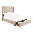 Fairborn Beige California King Upholstered Storage Platform Bed by Homelegance at Eve Furniture