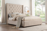 Fairborn Beige Queen Upholstered Platform Bed by Homelegance at Eve Furniture