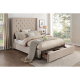 Fairborn Beige Queen Upholstered Storage Platform Bed by Homelegance at Eve Furniture
