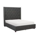 Fairborn Gray California King Upholstered Platform Bed by Homelegance at Eve Furniture