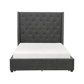 Fairborn Gray California King Upholstered Platform Bed by Homelegance at Eve Furniture