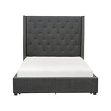 Fairborn Gray California King Upholstered Storage Platform Bed by Homelegance at Eve Furniture