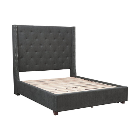 Fairborn Gray California King Upholstered Storage Platform Bed by Homelegance at Eve Furniture