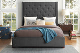 Fairborn Gray California King Upholstered Storage Platform Bed by Homelegance at Eve Furniture