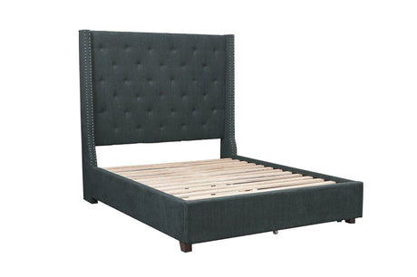 Fairborn Gray Queen Upholstered Platform Bed by Homelegance at Eve Furniture