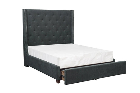 Fairborn Gray Queen Upholstered Storage Platform Bed by Homelegance at Eve Furniture