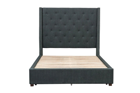 Fairborn Gray Queen Upholstered Storage Platform Bed by Homelegance at Eve Furniture