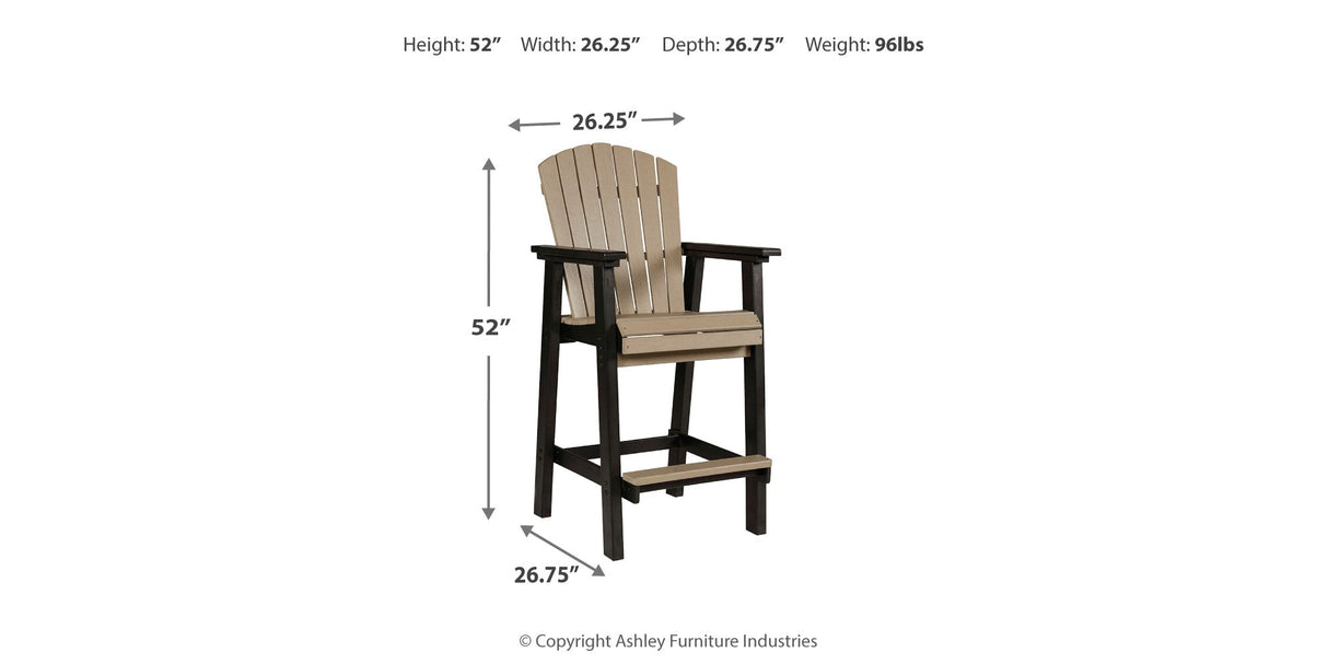 Fairen Trail Black/Driftwood Barstool by Ashley at Eve Furniture