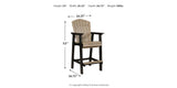 Fairen Trail Black/Driftwood Barstool by Ashley at Eve Furniture