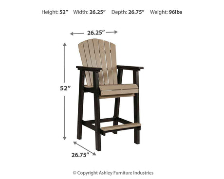 Fairen Trail Black/Driftwood Barstool by Ashley at Eve Furniture