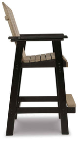 Fairen Trail Black/Driftwood Barstool by Ashley at Eve Furniture
