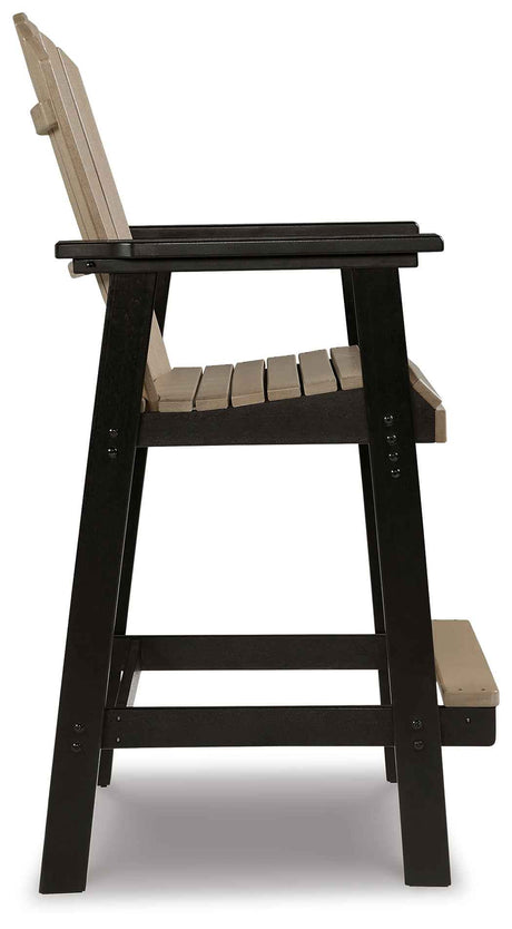 Fairen Trail Black/Driftwood Barstool by Ashley at Eve Furniture