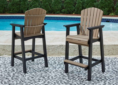 Fairen Trail Black/Driftwood Barstool by Ashley at Eve Furniture