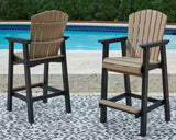 Fairen Trail Black/Driftwood Barstool by Ashley at Eve Furniture