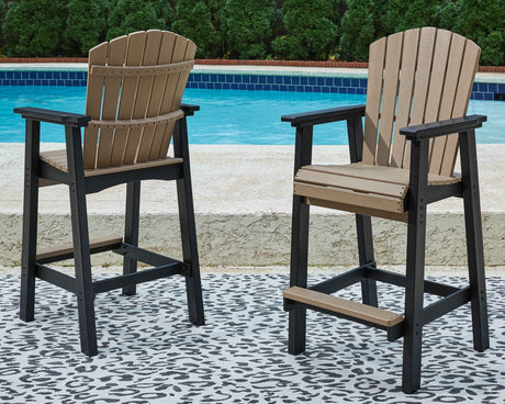 Fairen Trail Black/Driftwood Barstool by Ashley at Eve Furniture