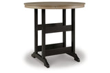 Fairen Trail Black/Driftwood Outdoor Bar Table by Ashley at Eve Furniture