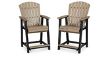 Fairen Trail Black/Driftwood Outdoor Counter Height Barstool by Ashley at Eve Furniture