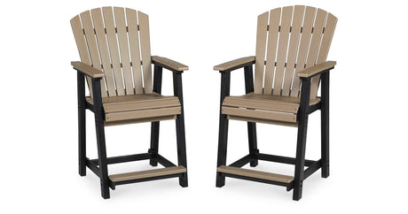 Fairen Trail Black/Driftwood Outdoor Counter Height Barstool by Ashley at Eve Furniture