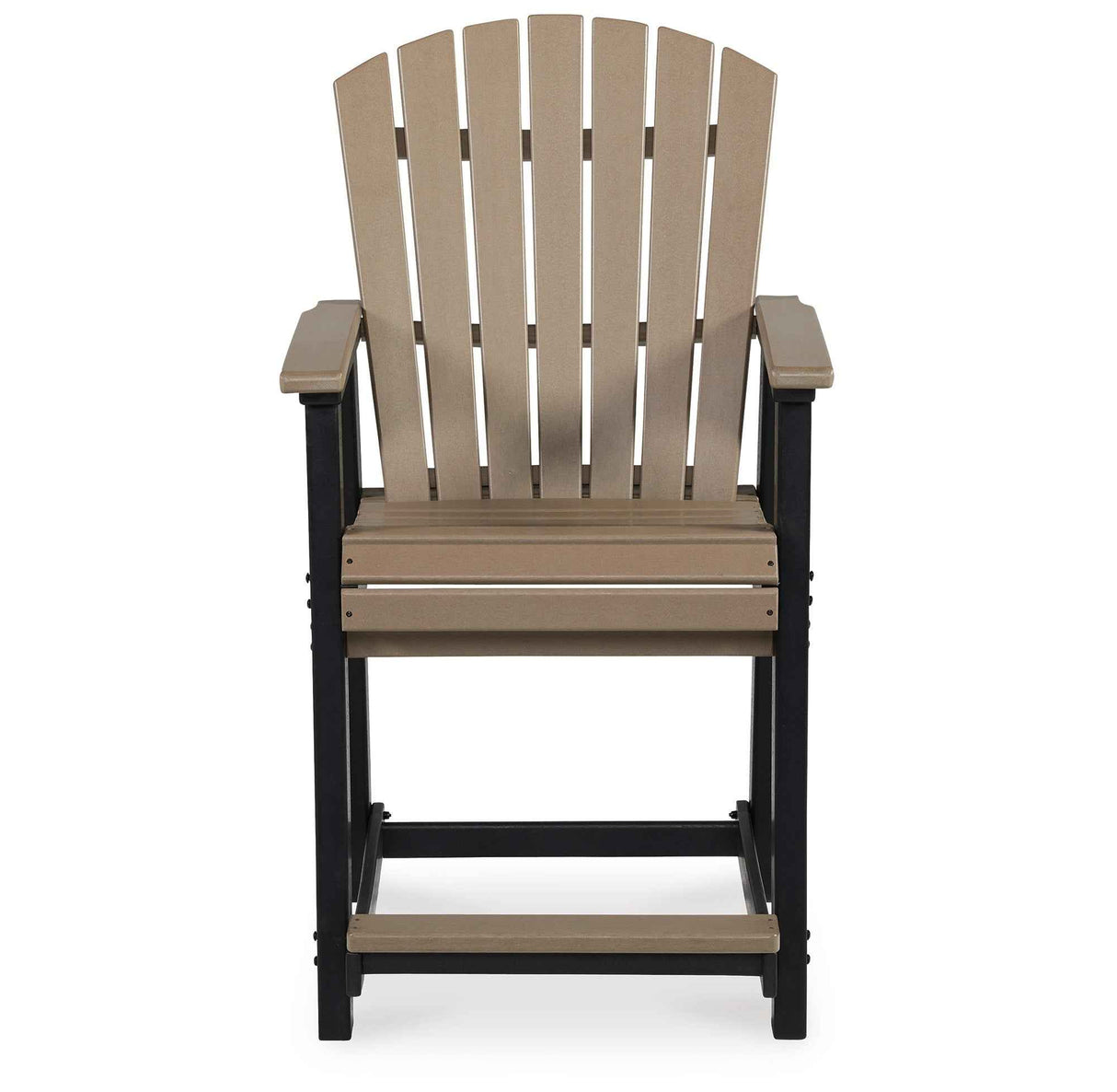 Fairen Trail Black/Driftwood Outdoor Counter Height Barstool by Ashley at Eve Furniture
