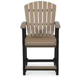 Fairen Trail Black/Driftwood Outdoor Counter Height Barstool by Ashley at Eve Furniture