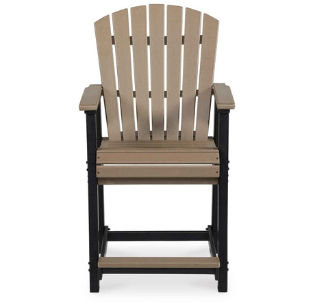 Fairen Trail Black/Driftwood Outdoor Counter Height Barstool by Ashley at Eve Furniture