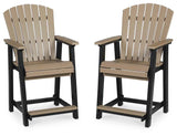 Fairen Trail Black/Driftwood Outdoor Counter Height Barstool by Ashley at Eve Furniture