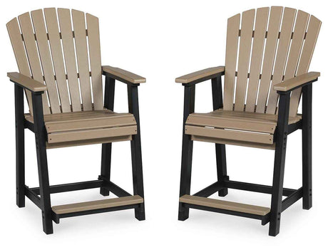Fairen Trail Black/Driftwood Outdoor Counter Height Barstool by Ashley at Eve Furniture