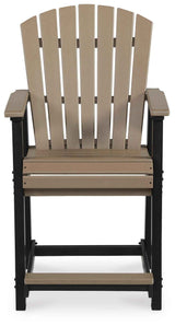 Fairen Trail Black/Driftwood Outdoor Counter Height Barstool by Ashley at Eve Furniture