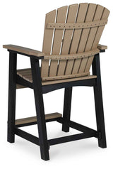 Fairen Trail Black/Driftwood Outdoor Counter Height Barstool by Ashley at Eve Furniture