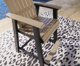 Fairen Trail Black/Driftwood Outdoor Counter Height Barstool by Ashley at Eve Furniture