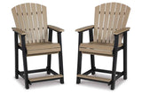 Fairen Trail Black/Driftwood Outdoor Counter Height Barstool by Ashley at Eve Furniture