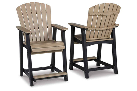 Fairen Trail Black/Driftwood Outdoor Counter Height Barstool by Ashley at Eve Furniture