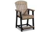 Fairen Trail Black/Driftwood Outdoor Counter Height Barstool by Ashley at Eve Furniture