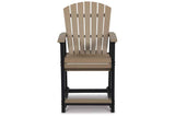 Fairen Trail Black/Driftwood Outdoor Counter Height Barstool by Ashley at Eve Furniture