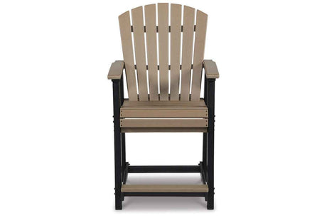 Fairen Trail Black/Driftwood Outdoor Counter Height Barstool by Ashley at Eve Furniture