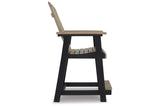 Fairen Trail Black/Driftwood Outdoor Counter Height Barstool by Ashley at Eve Furniture