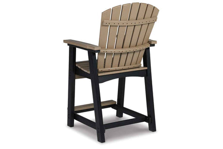 Fairen Trail Black/Driftwood Outdoor Counter Height Barstool by Ashley at Eve Furniture