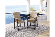 Fairen Trail Black/Driftwood Outdoor Counter Height Barstool by Ashley at Eve Furniture
