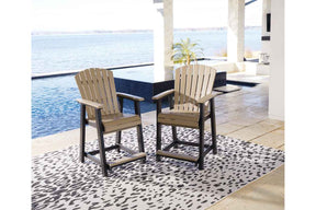 Fairen Trail Black/Driftwood Outdoor Counter Height Barstool by Ashley at Eve Furniture
