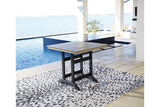Fairen Trail Black/Driftwood Outdoor Counter Height Dining Table by Ashley at Eve Furniture