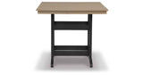Fairen Trail Black/Driftwood Outdoor Counter Height Dining Table by Ashley at Eve Furniture