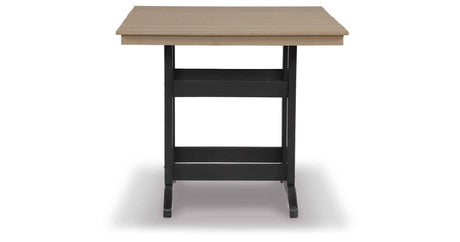 Fairen Trail Black/Driftwood Outdoor Counter Height Dining Table by Ashley at Eve Furniture