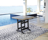 Fairen Trail Black/Driftwood Outdoor Counter Height Dining Table by Ashley at Eve Furniture