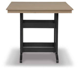 Fairen Trail Black/Driftwood Outdoor Counter Height Dining Table by Ashley at Eve Furniture
