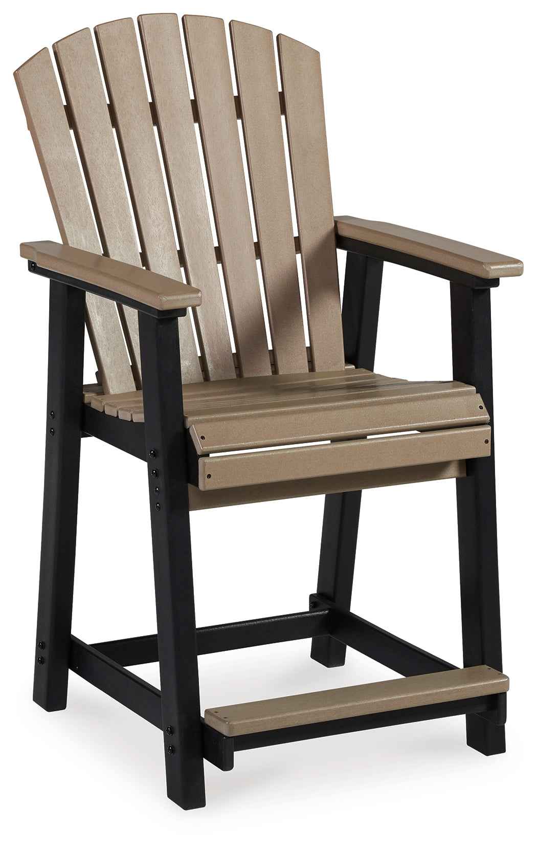 Fairen Trail Black/Driftwood Outdoor Counter Height Dining Table with 2 Barstools by Ashley at Eve Furniture