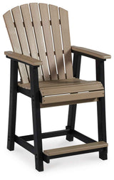 Fairen Trail Black/Driftwood Outdoor Counter Height Dining Table with 2 Barstools by Ashley at Eve Furniture