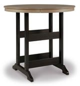 Fairen Trail Black/Driftwood Outdoor Counter Height Dining Table with 2 Barstools by Ashley at Eve Furniture