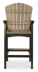 Fairen Trail Black/Driftwood Outdoor Counter Height Dining Table with 2 Barstools by Ashley at Eve Furniture