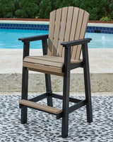 Fairen Trail Black/Driftwood Outdoor Counter Height Dining Table with 2 Barstools by Ashley at Eve Furniture