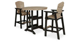 Fairen Trail Black/Driftwood Outdoor Counter Height Dining Table with 2 Barstools by Ashley at Eve Furniture